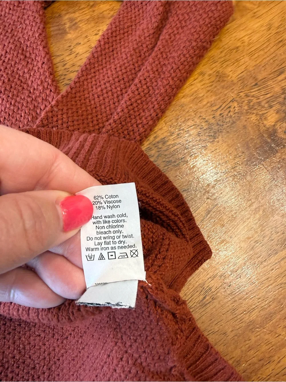 Madewell Chronicle Texture Pullover Sweater Rust Orange Waffle Knit Hi-low XS - Picture 6 of 8